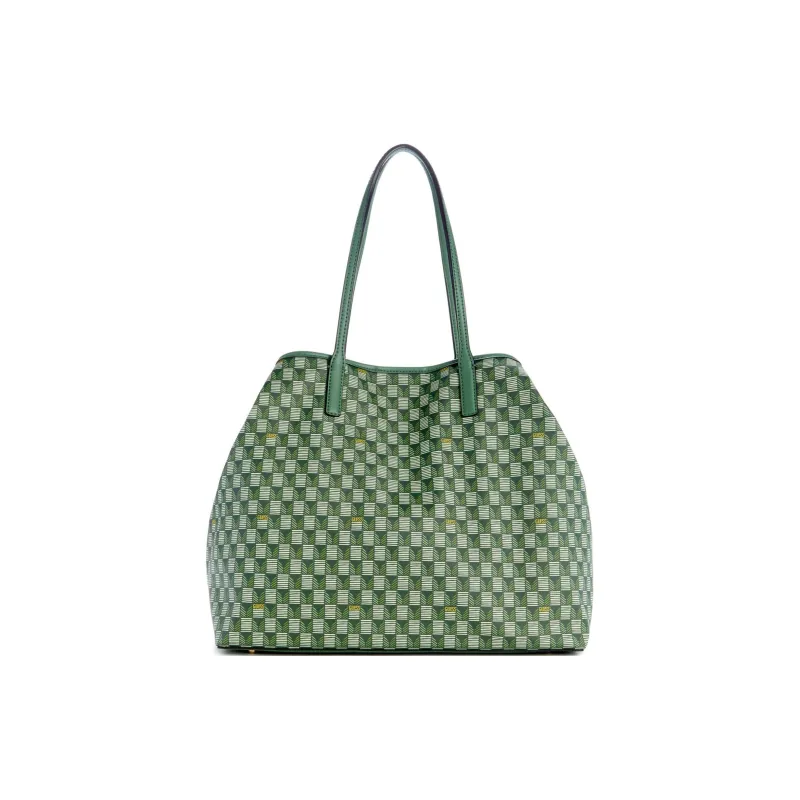GUESS Faux Leather One Shoulder Handbags Large Size Unisex Green-4