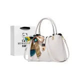 White (with Bead Silk Scarf)+Shopping Bag