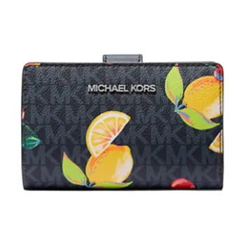 MICHAEL KORS Jet Set Travel Canvas Wallet Medium Size Women's Marine Blue