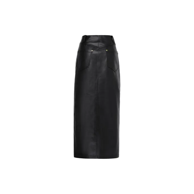 REINEREN Casual Long Skirt Women's Black-1