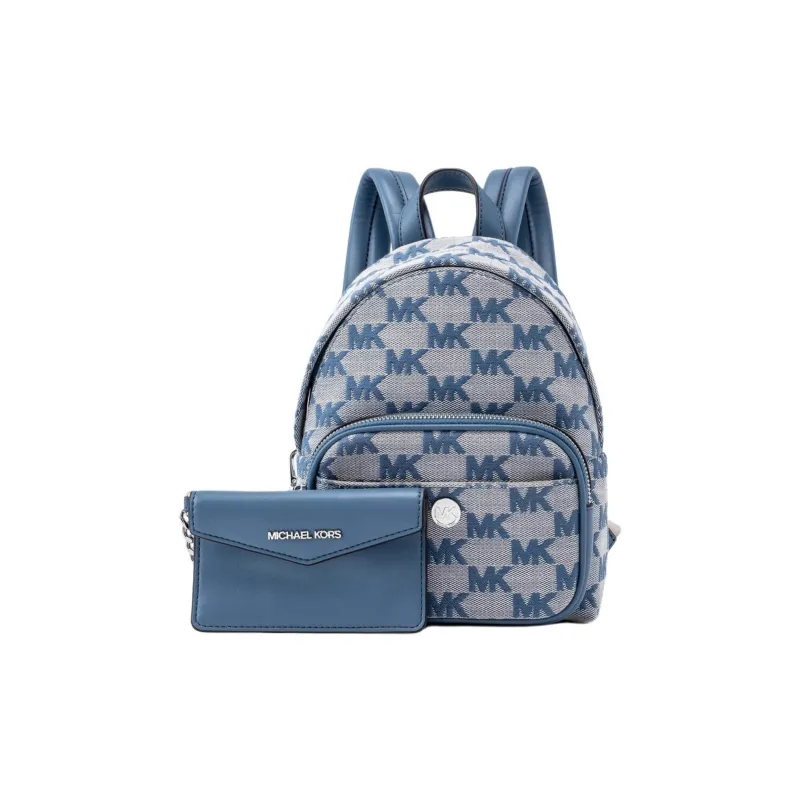 MICHAEL KORS Maisie Fabric Backpack Trumpets Women's Blue & White-2
