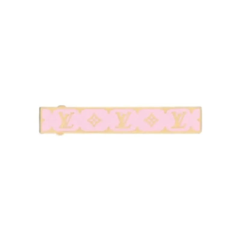 LOUIS VUITTON Metal Hair Clips Unisex Pink-1