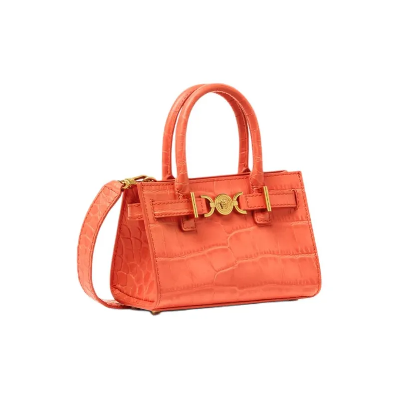VERSACE Medusa '95 Cow Leather Tote Bag, Shopping Bag, Shoulder Bag, Crossbody Bag, Handbag Mini Women's Coral-1