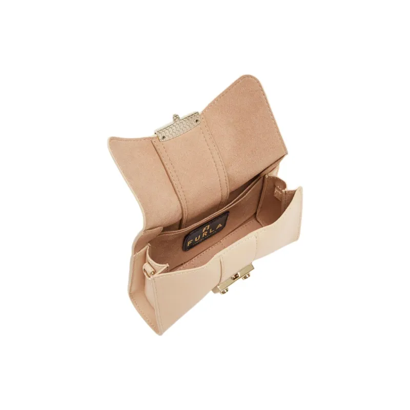 Furla Metropolis Collection Leather Crossbody Bag Shoulder Bag Mini Women's Light Pink-3