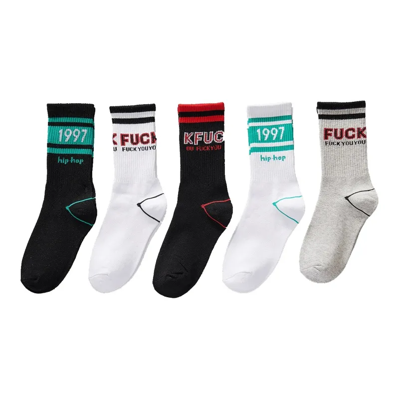 MIIOW Mid Calf Socks Men's Mixed Color 5 Pack-0