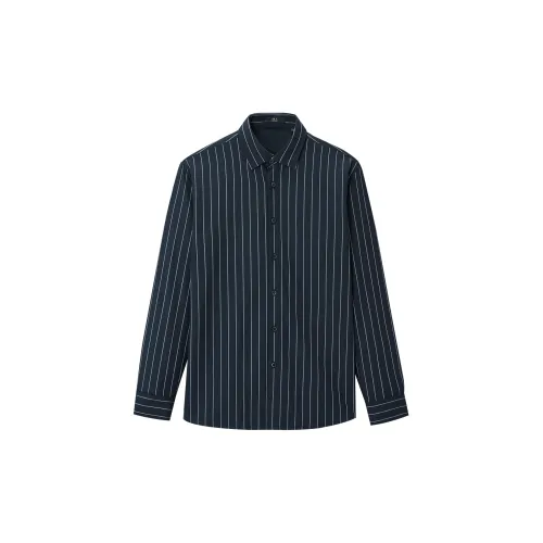 HLA Shirts Men Navy Striped V5