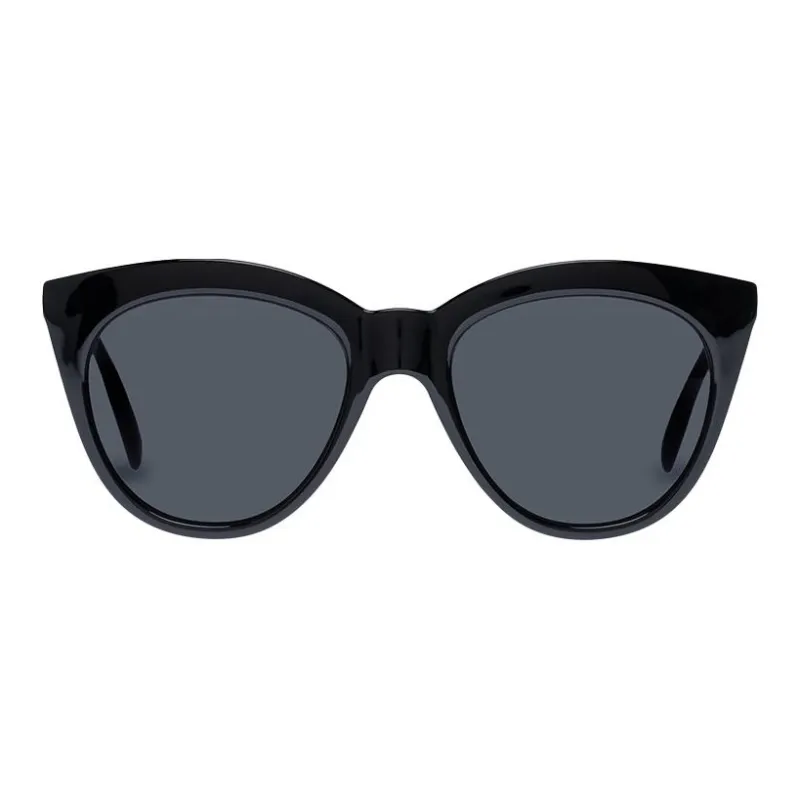 Le Specs Polycarbonate- Irregular Shape Sunglasses Unisex Black-1