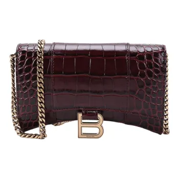 Balenciaga Hourglass Cow Leather Hourglass Bag Crossbody Bag Shoulder Bag Women's Deep Red
