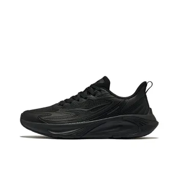 Erke Cushioned Wear Resistant Breathable Low Top Running Shoes Men's Jet Black
