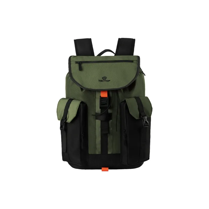 Tectop Nylon Backpack Unisex Khaki/Green/Black-0