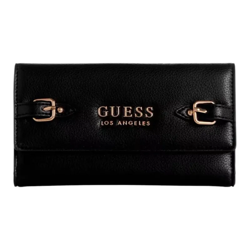 GUESS Faux Leather Artificial Leather Wallets Clutches Regular Women's Black-0
