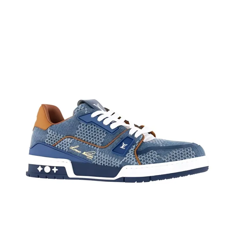 LOUIS VUITTON Lv Trainer Blue Damier 3D Denim-1