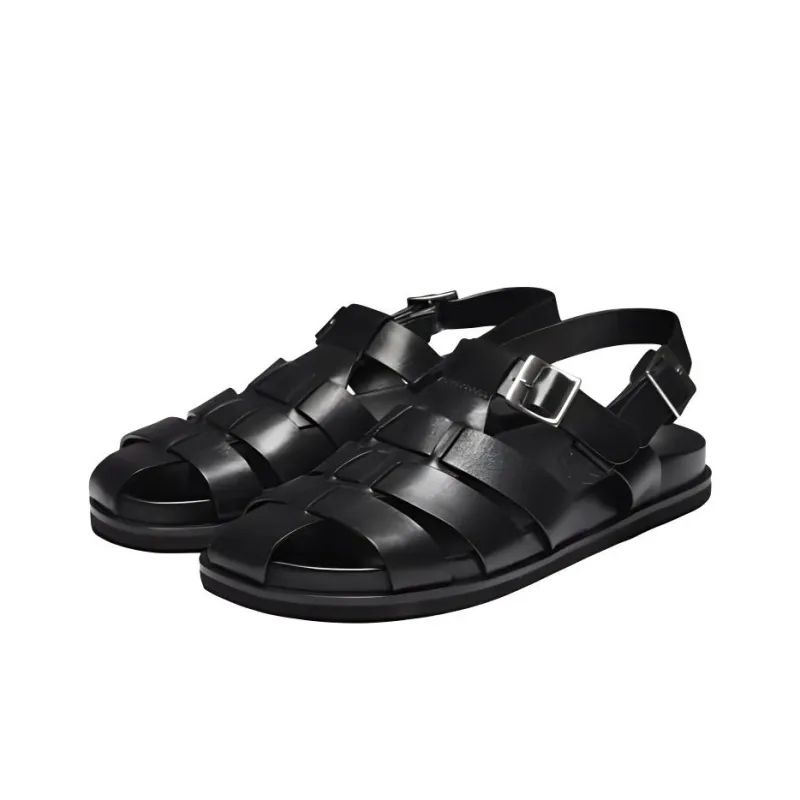 GRENSON Quincy Roman Sandals Men's Black-2