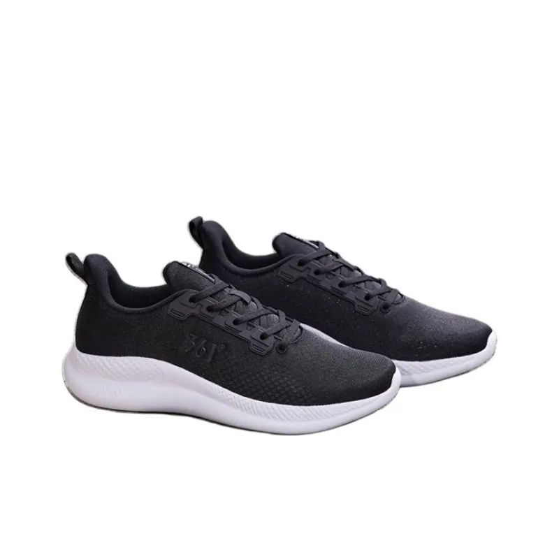 361° Cushioned Slip Resistant Low Top Running Shoes Men's Black White-1