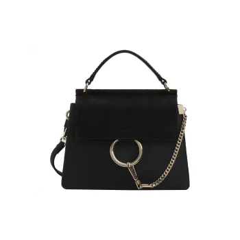 Chloe Faye Calfskin Shoulder Bag, Crossbody Bag, Handbag Small Size Women's Black