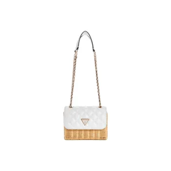 GUESS Faux Leather Shoulder Bag Crossbody Bag Unisex White & Yellow