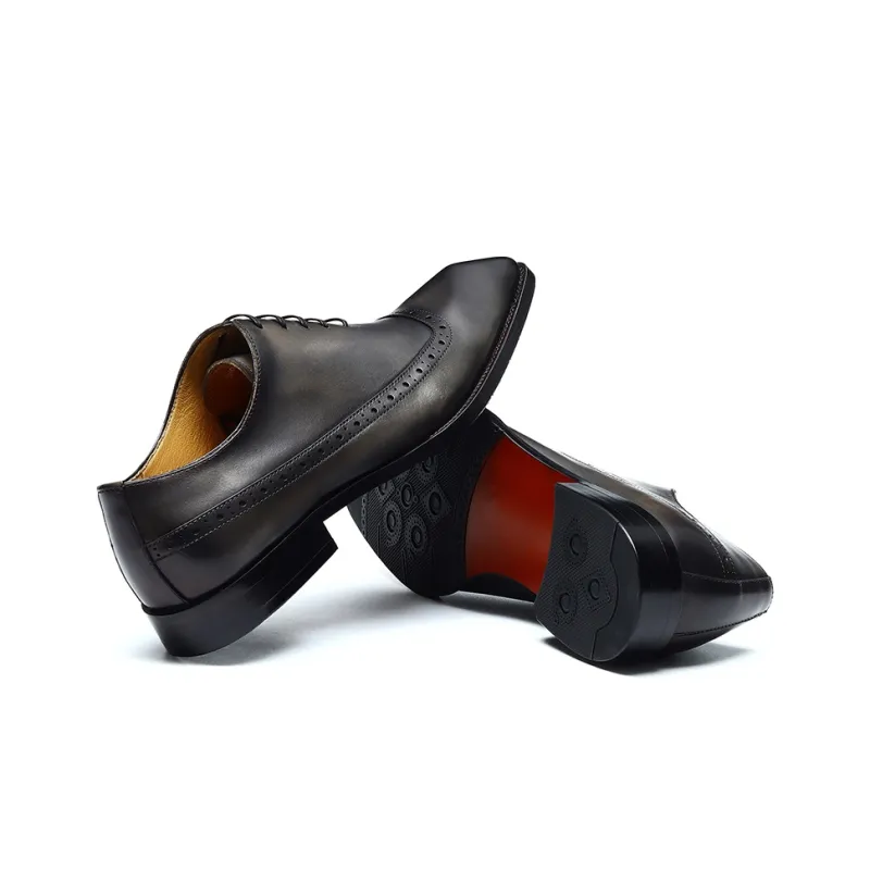 ASTON M.JAZZ Dress Shoes Men Low Top Black/Gray/Yellow Brown-11