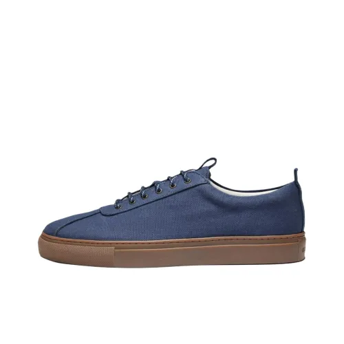 GRENSON Canvas Shoes Men Low-Top Marine Blue