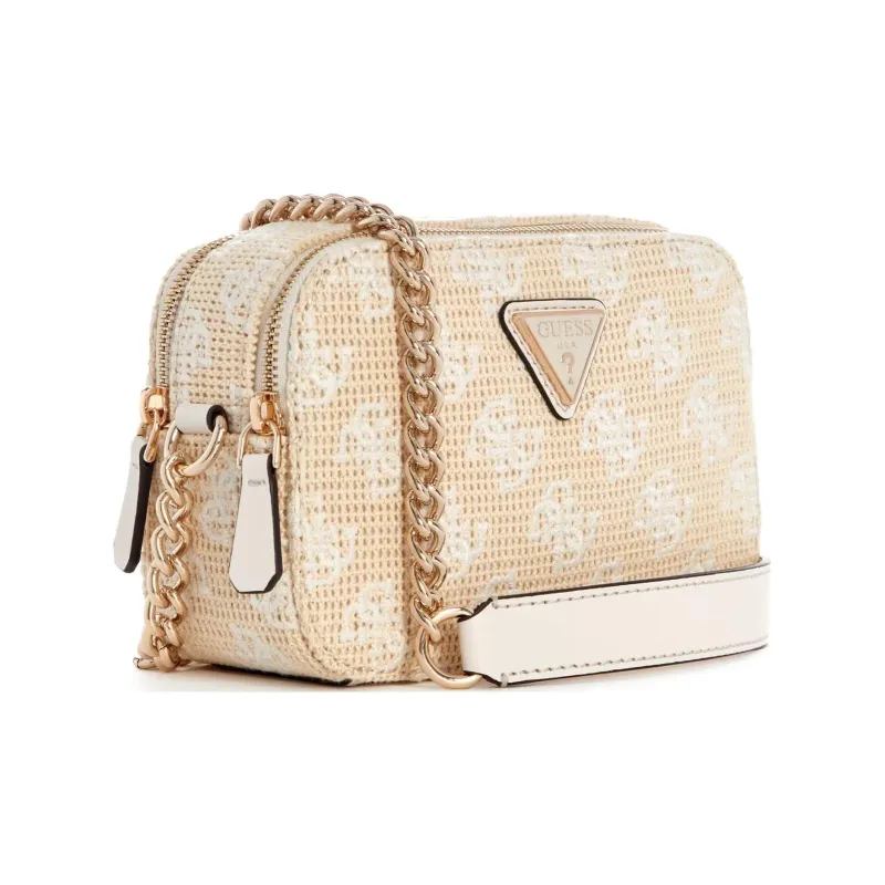 GUESS Artificial Leather Trim Camera Bag Shoulder Bag Crossbody Bag Women's White-1
