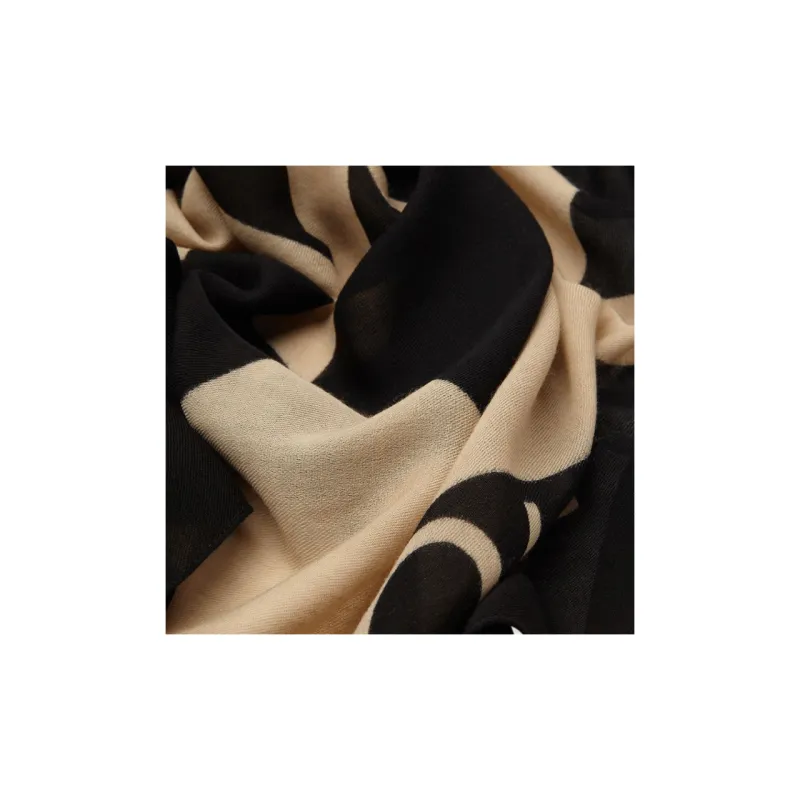 Ferragamo Intarsia Knit logo Wool Scarf-1