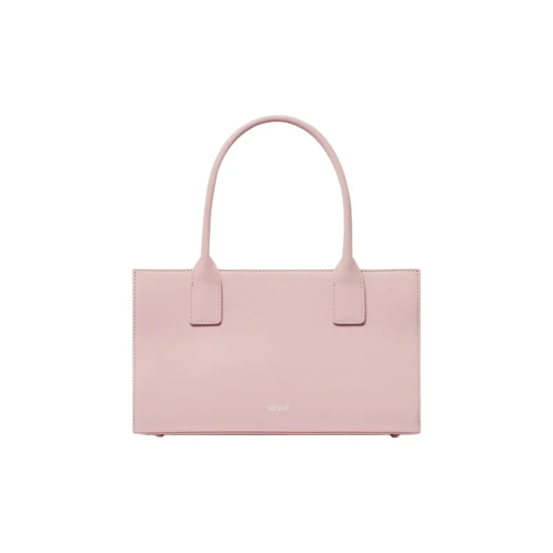 VERSACE Grain Plain Weave Leather Tote Bag, Shopping Bag, Shoulder Bag, Handbag Medium Size Women's Light Pink Red-2