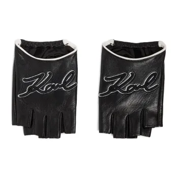 KARL LAGERFELD / Karl Lagerfeld Jeans Signature Fingerless Leather Gloves