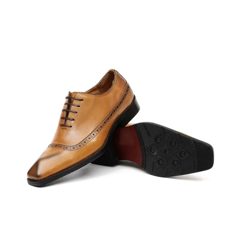 ASTON M.JAZZ Dress Shoes Men Low Top Black/Gray/Yellow Brown-17