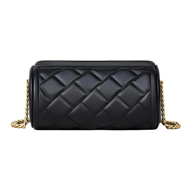 Kevin Cohen Cow Leather Crossbody Bag, Shoulder Bag, Cylinder Bag Regular Women's Elegant Black-3