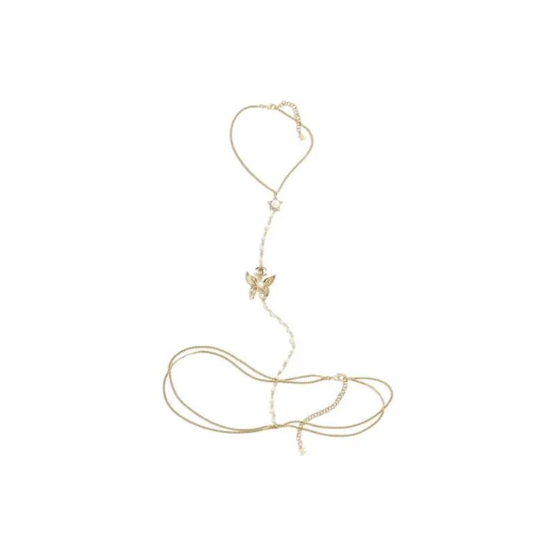 CHANEL Metal Glass Pearl Rhinestone Necklaces Unisex Gold-1