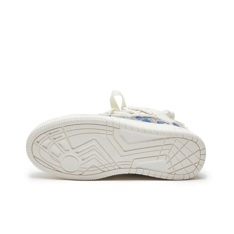 MQMS Skateboard Shoes Unisex Low Top White/Pink/Olive Green-5