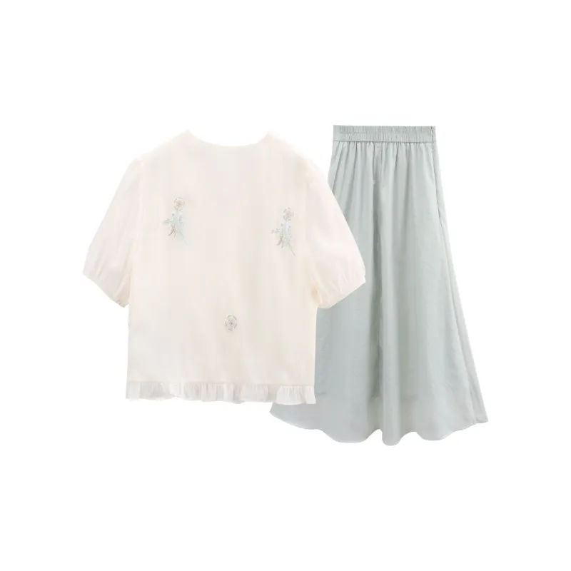 A Paradise For Awakening Skirt Set Women's Blue-1