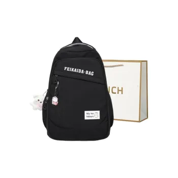 BRINCH Nylon Backpack Regular Women's Black/Pink/Burgundy/Violet/Blue