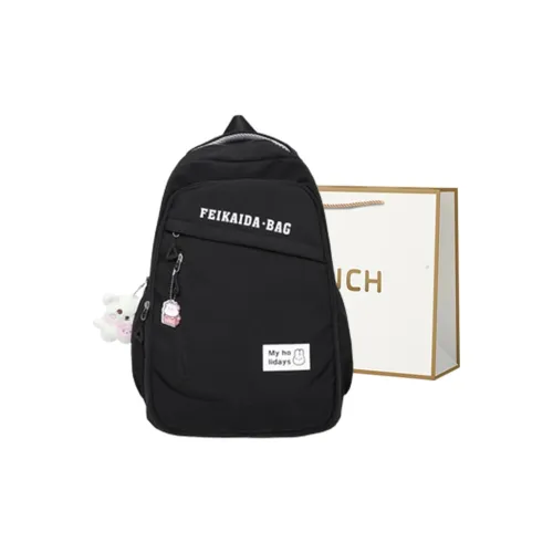 BRINCH Nylon Backpack Regular Women's Black/Pink/Burgundy/Violet/Blue