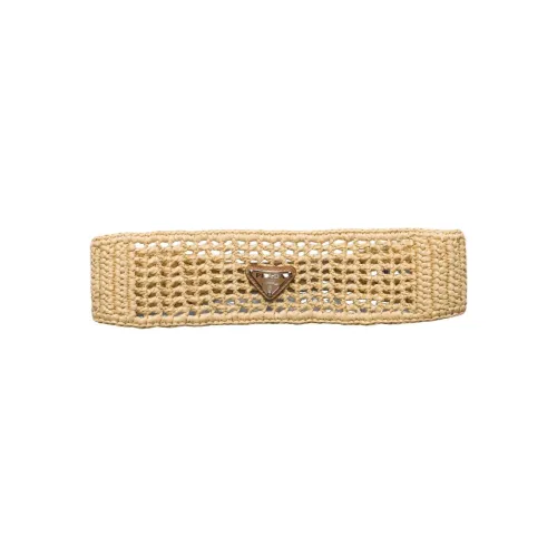 PRADA Yarn Metal Enamel Hair Bands Women's Brown