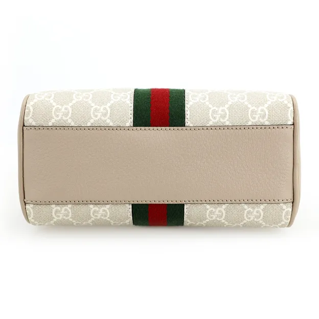 GUCCI Ophidia Canvas With Leather Shoulder Bag Crossbody Bag Handbag Mini Women's Beige-4