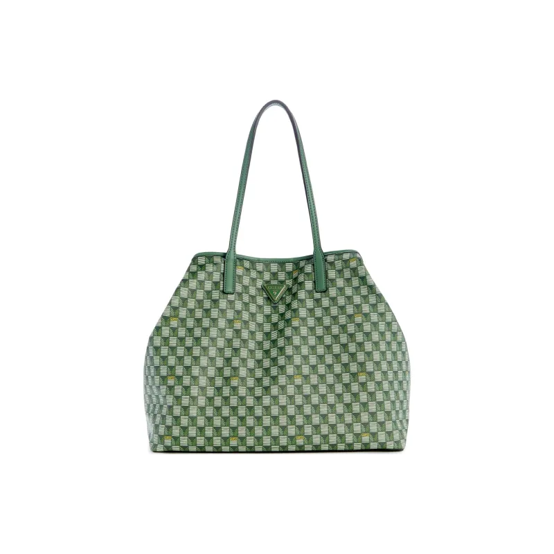 GUESS Faux Leather One Shoulder Handbags Large Size Unisex Green-2