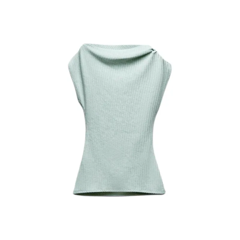 ZARA Tank Tops Women's Green-1