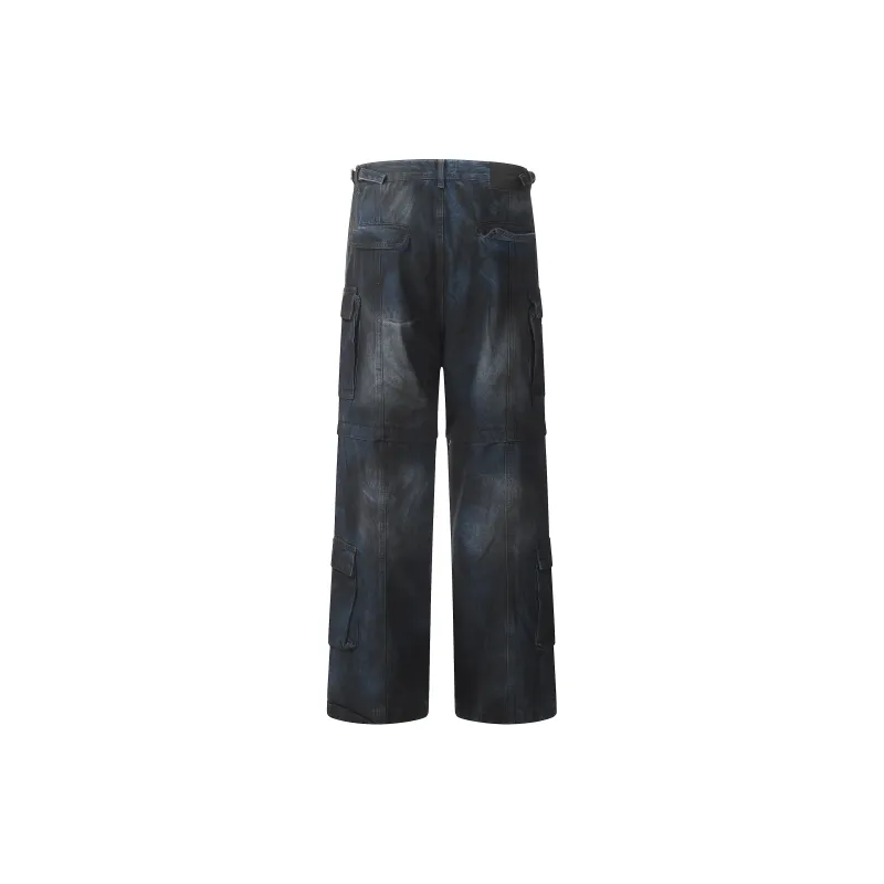 GBXM Jeans Unisex Dirty Dyed Blue-1