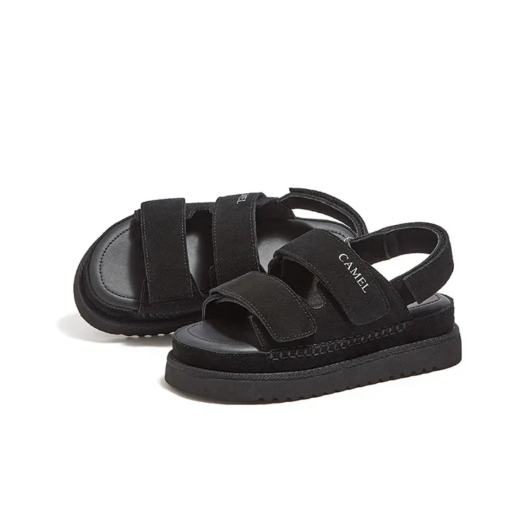 CAMEL Beach Sandals Women's Black/Brown/Gray-8