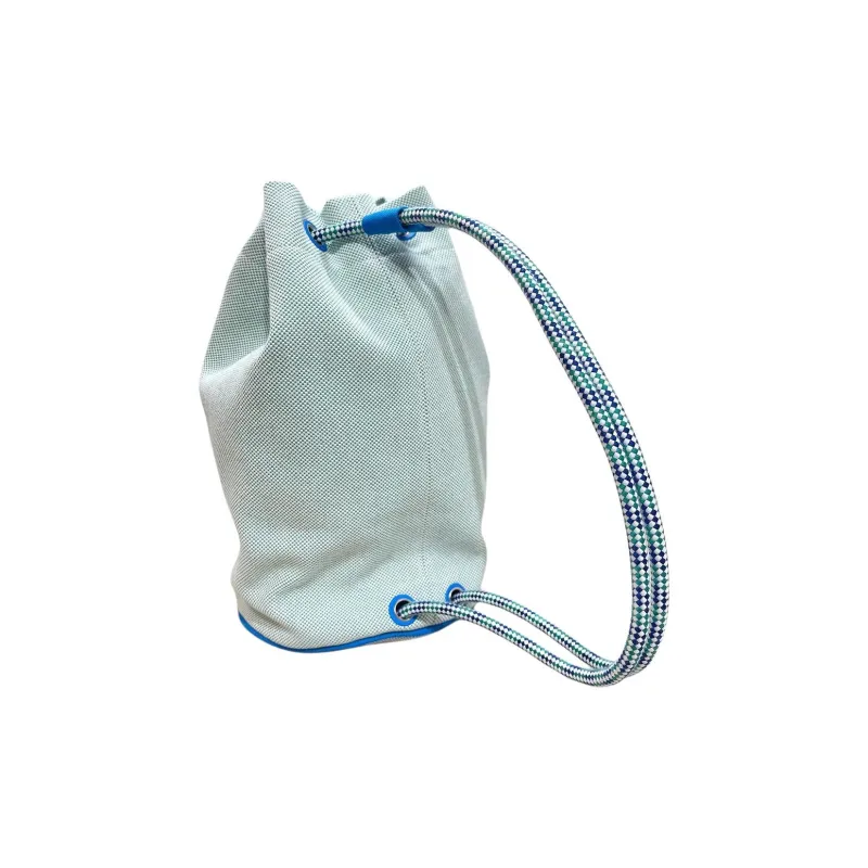HERMES Epopee Polyester With Canvas And Cotton Canvas Bag Luggage Bag Beach Bag Storage Bag Women's Blue-2
