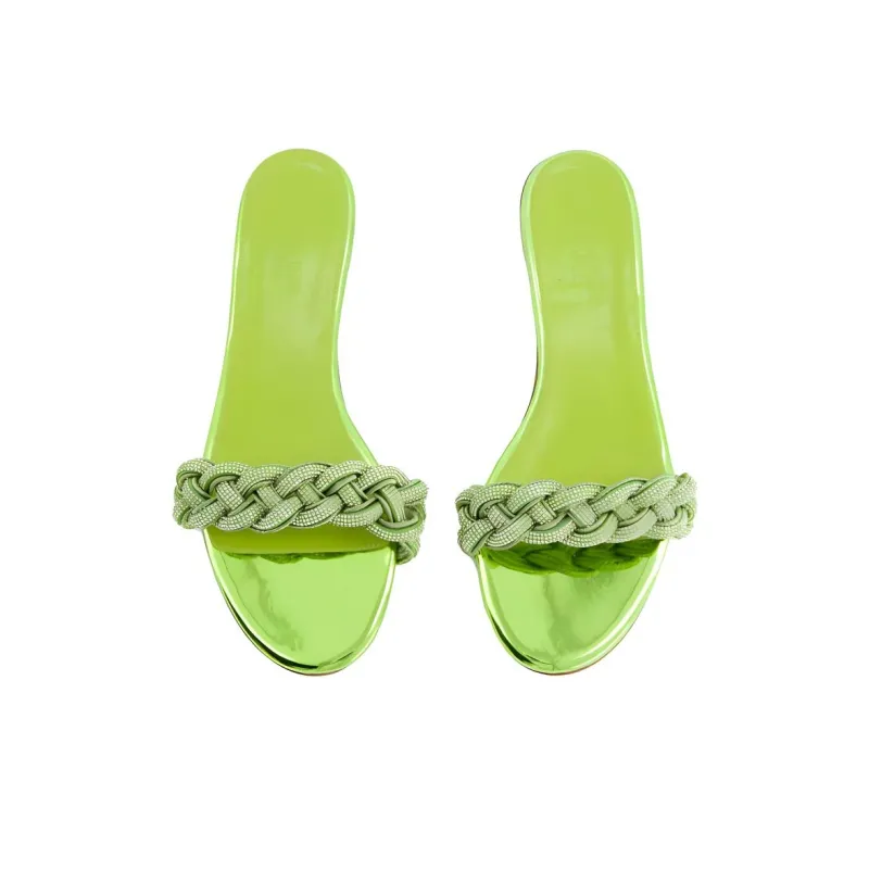 GIAMBATTISTA VALLI Slide Slippers Women's Green-3