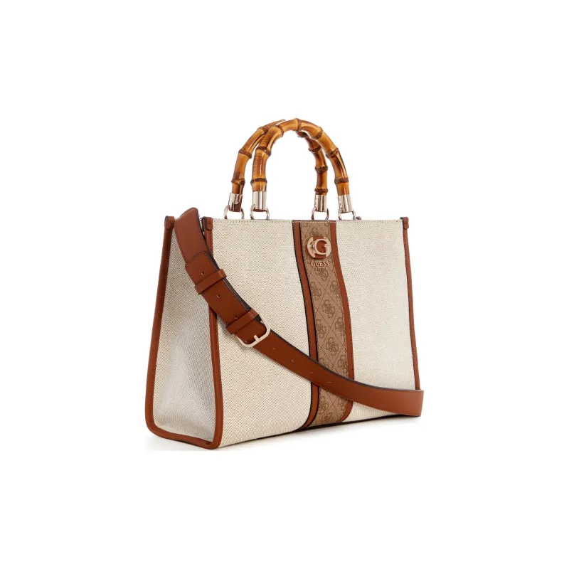 GUESS Canvas Bag, Shoulder Bag, Crossbody Bag, Handbag Women's Brown-1