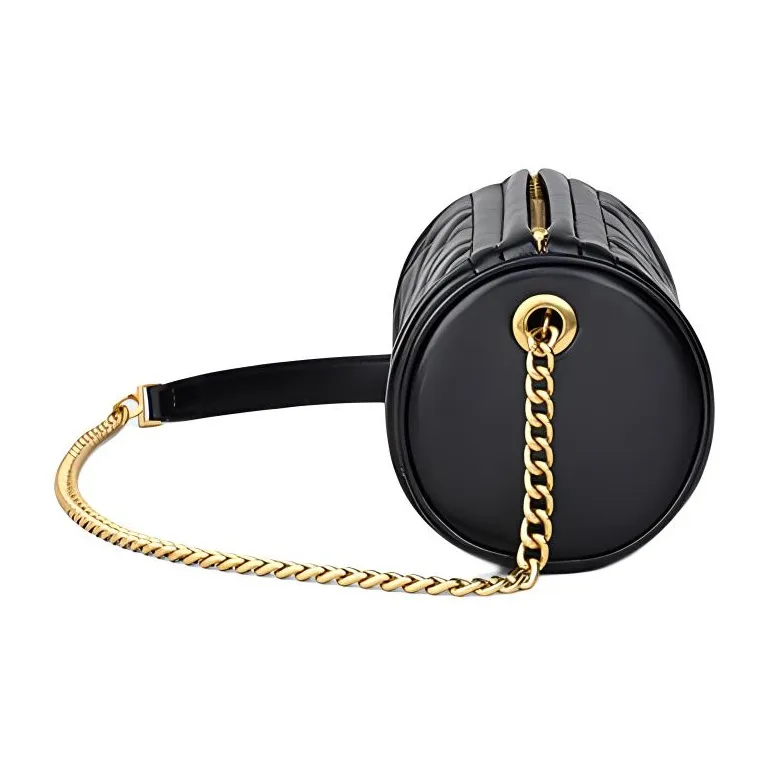 Kevin Cohen Cow Leather Crossbody Bag, Shoulder Bag, Cylinder Bag Regular Women's Elegant Black-2