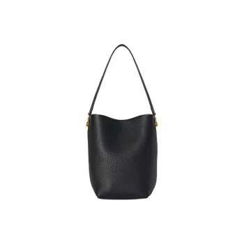 THE ROW Grain Calfskin Tote Bag, Shopping Bag, Handbag Trumpets Women's Black