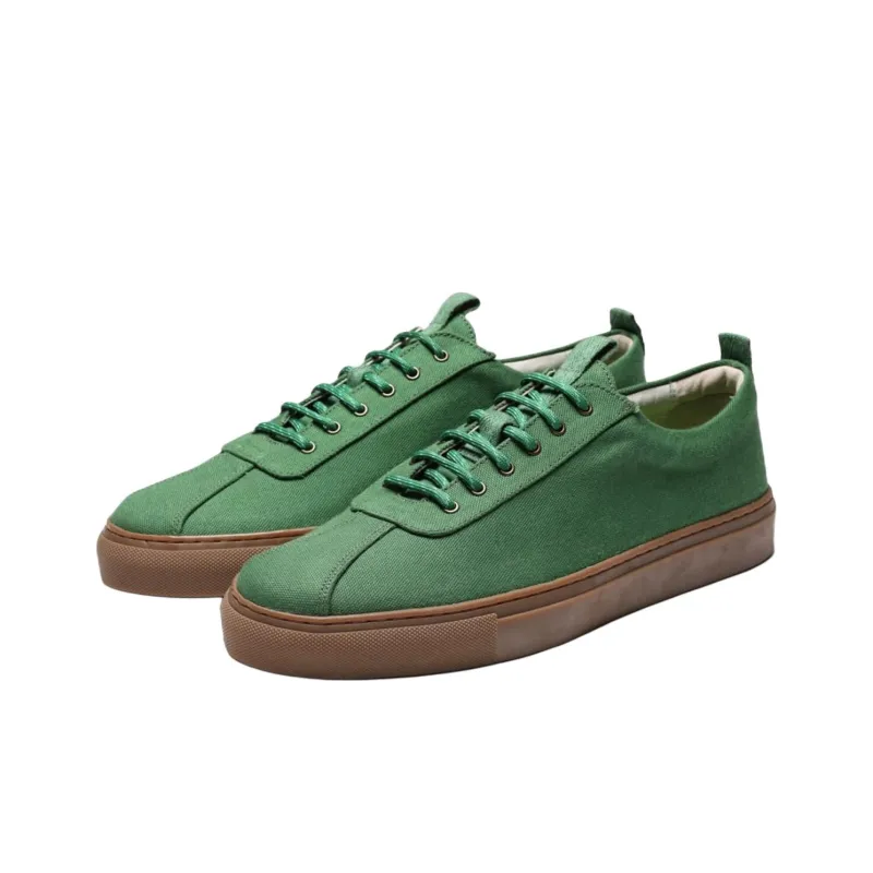 GRENSON Canvas Shoes Men's Green-2