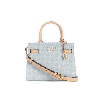 GUESS Denim With Artificial Leather One Shoulder Handbag Crossbody Bag Small Size Women's Blue