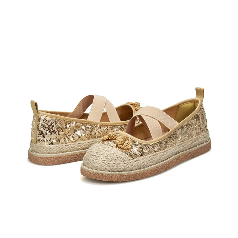 Joy&Mario Espadrilles Women's Black/Gold/Champagne-11