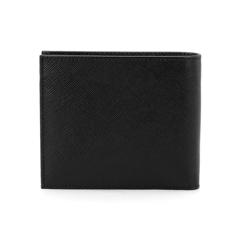 PRADA Leather Wallet Men's Black-5