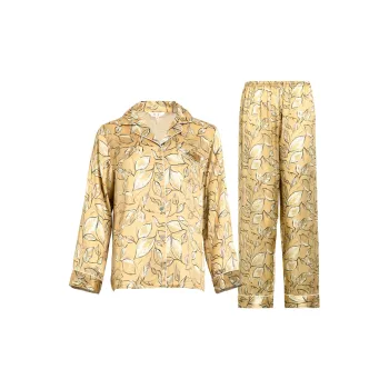 Silk Boundary Pajama Set Women's Earth Yellow