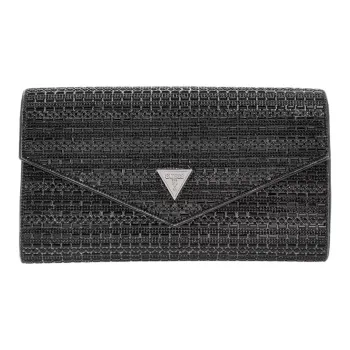 GUESS Faux Leather Crossbody Clutch Women's Black